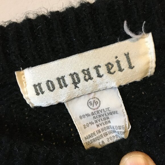 Vintage Long Black Beadwork Knit Sweater - Picture 7 of 13